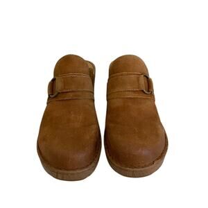 Born "Nola" Distressed Clogs in Camel Leather 3/4 inch heel